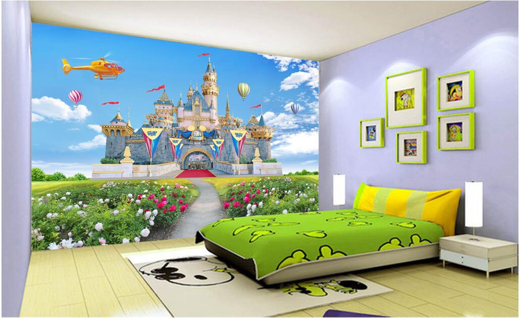 

WDBH 3d wallpaper custom photo girl room european flower castle tv background home decor living room 3d wall murals wallpaper for walls 3 d, Non-woven wallpaper