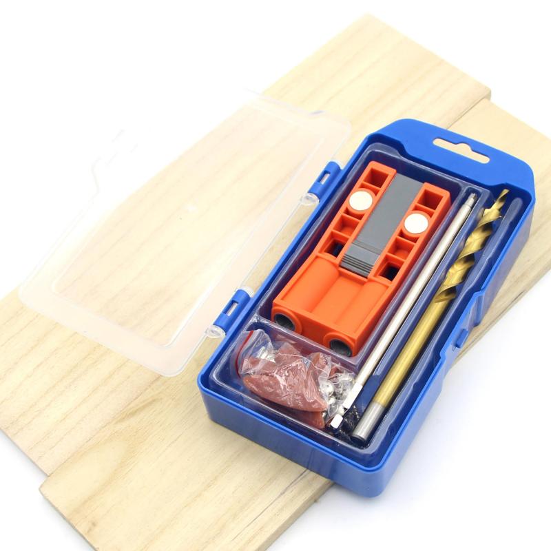 

Oblique Hole Locator Drill Bit Woodworking Pocket Hole Jig Kit Angle Drill Guide Set Puncher DIY Carpentry Tool With Box