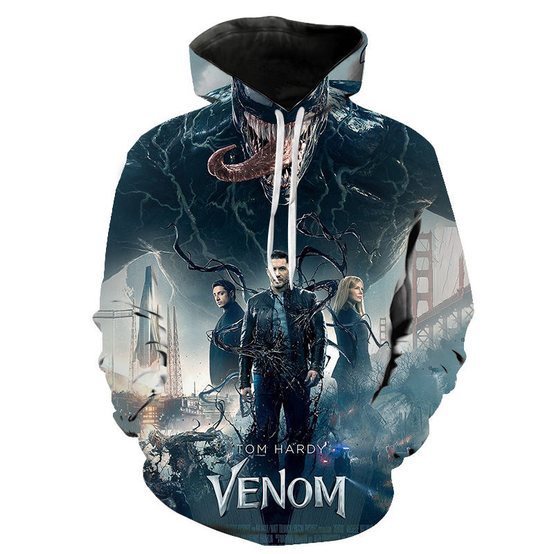 Venom Sweat à capuche TOM HARDY Marvel Spider-Man Venom Unisexe Adultes /& Enfants Sweat À Capuche Top