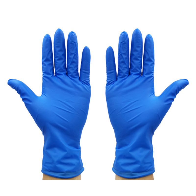

Disposable Blue Nitrile Gloves Thick Wearable Household Cleaning Gloves Antistatic Protective Rubber Gloves 100pcs in stock
