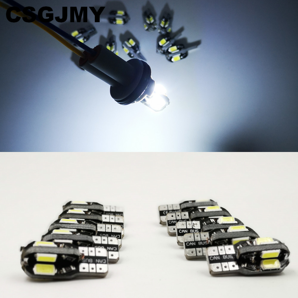 

30PCS T10 Led Car Interior Bulb Canbus Error Free T10 White 5730 8SMD LED 12V Car Side Wedge Light White Lamp Bulb Styling, As pic