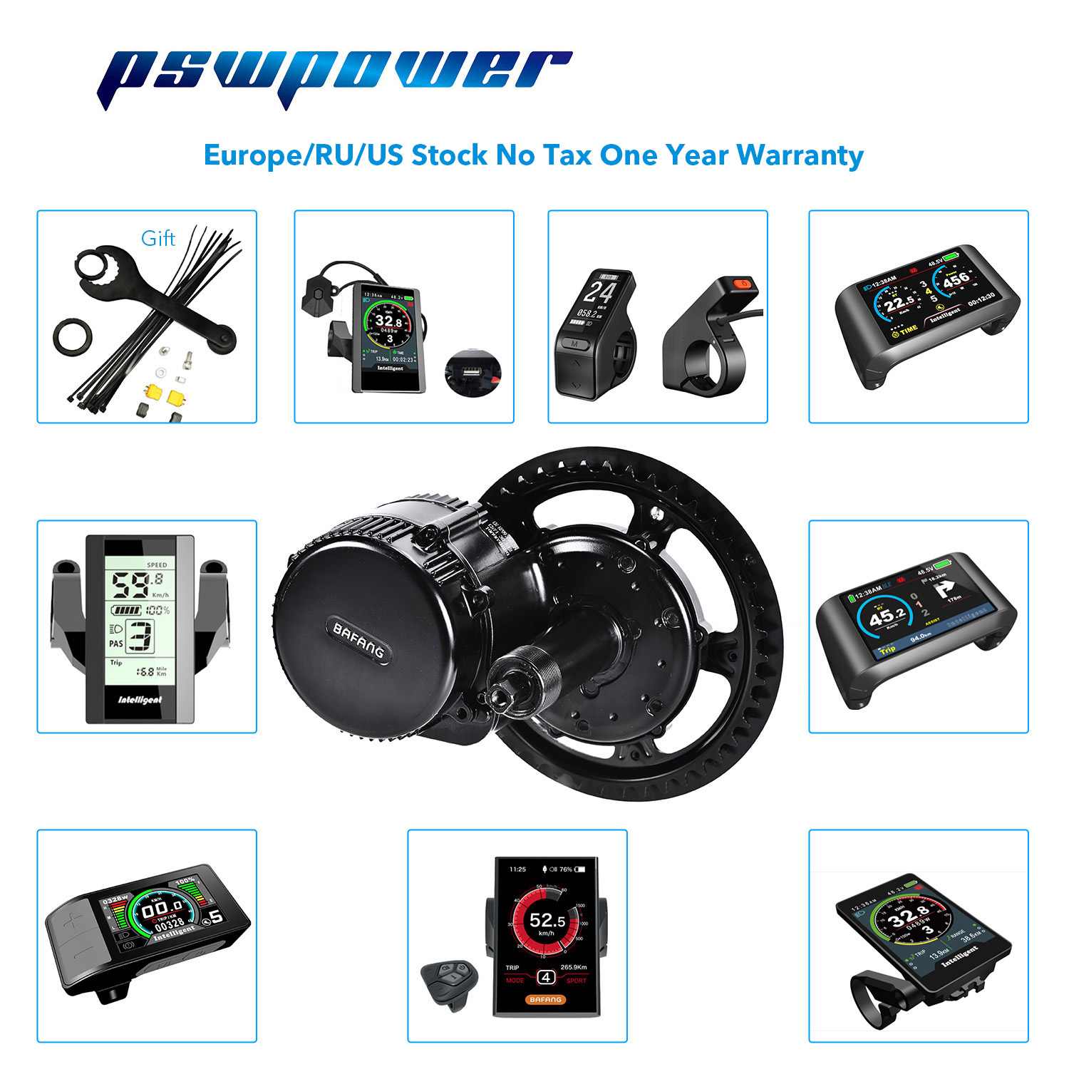 

Europe or china stock 48V 750W 25A Bafang 8fun BBS02B mid drive motor Bicycle Electric Bike Conversion Kits newest version