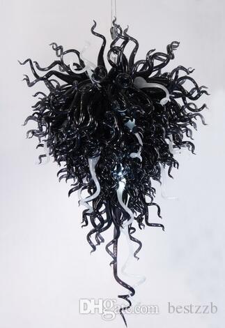Classic Black Chandelier New Style Design Triangle LED Light Handmade Blown Glass Chandelier Chain Chandeliers and pendant Lights-image-524978478