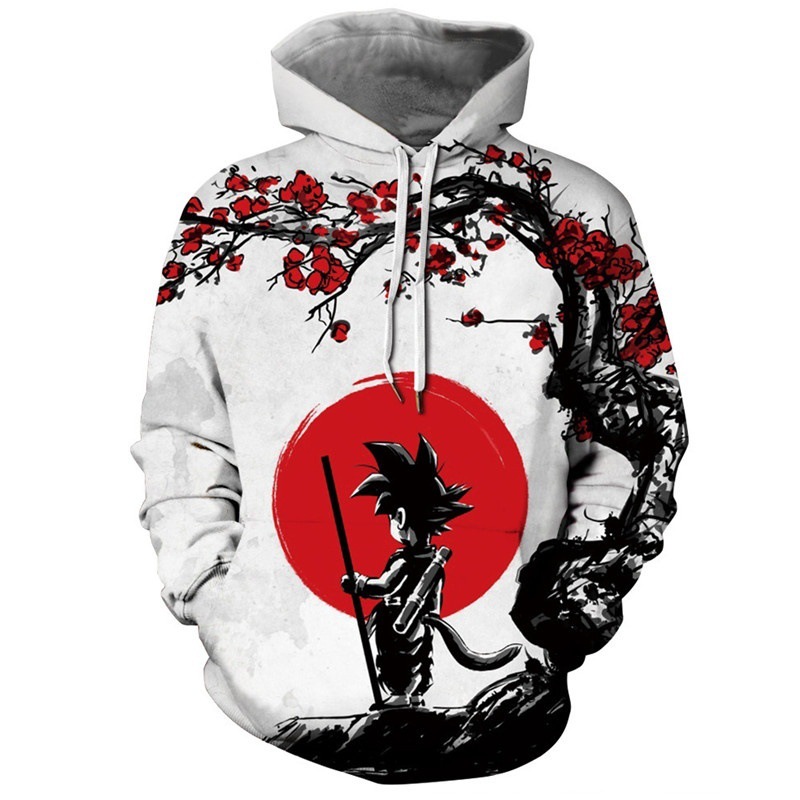 

2019 Men's Seven Dragon Beads Digital Printing 3D Hooded Sweater Hoodie Long Sleeve Pullover Cartoon Sweater, Multi