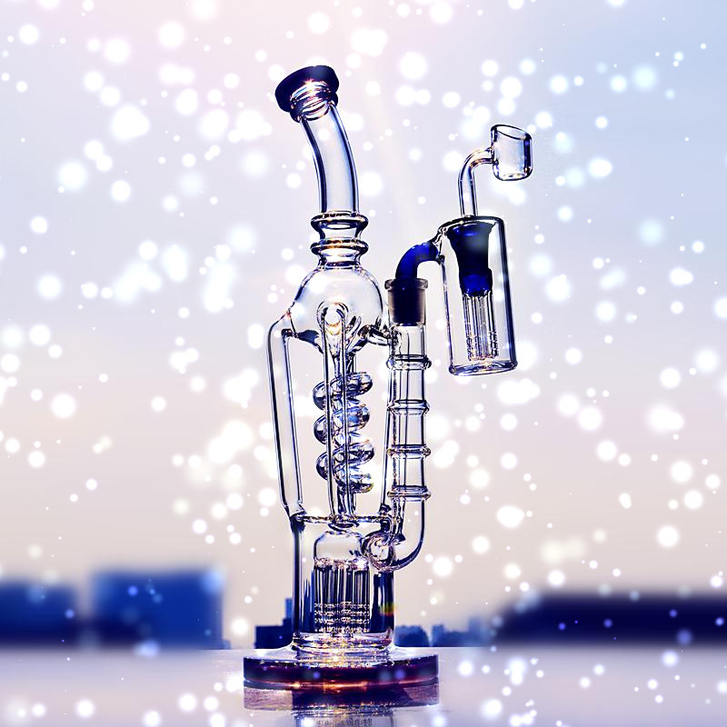 

12.6 Inch spiral Glass Bong Water Pipe straight Dab Rig and Perc Oil Rigs 14 mm Joint bowl Water Pipes