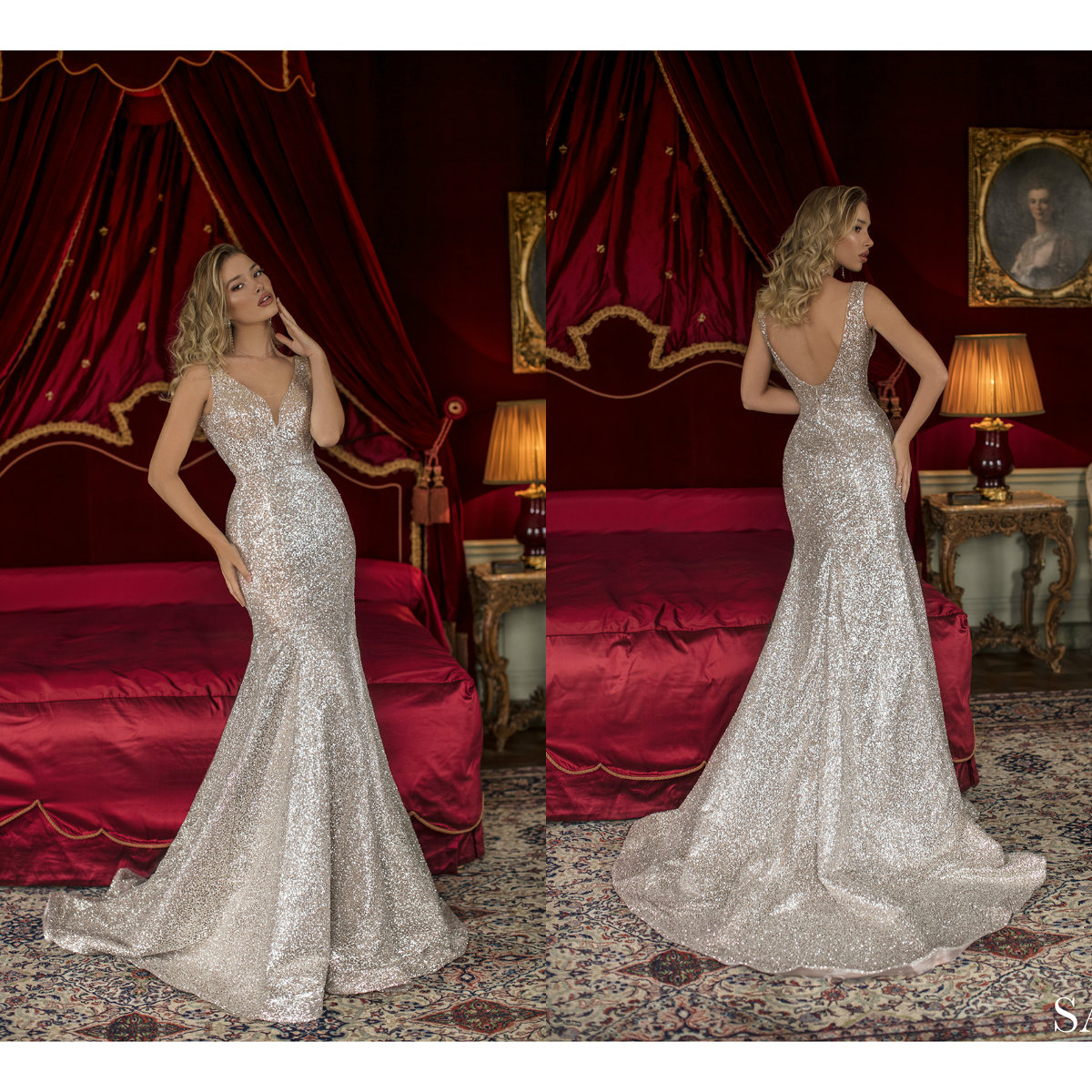 

Abendkleider Evening Dresses Deep V Neck Tullle Lace Sequins Mermaid Prom Dress Plus Size Formal Party Gowns Vestidos De Novia, Lilac