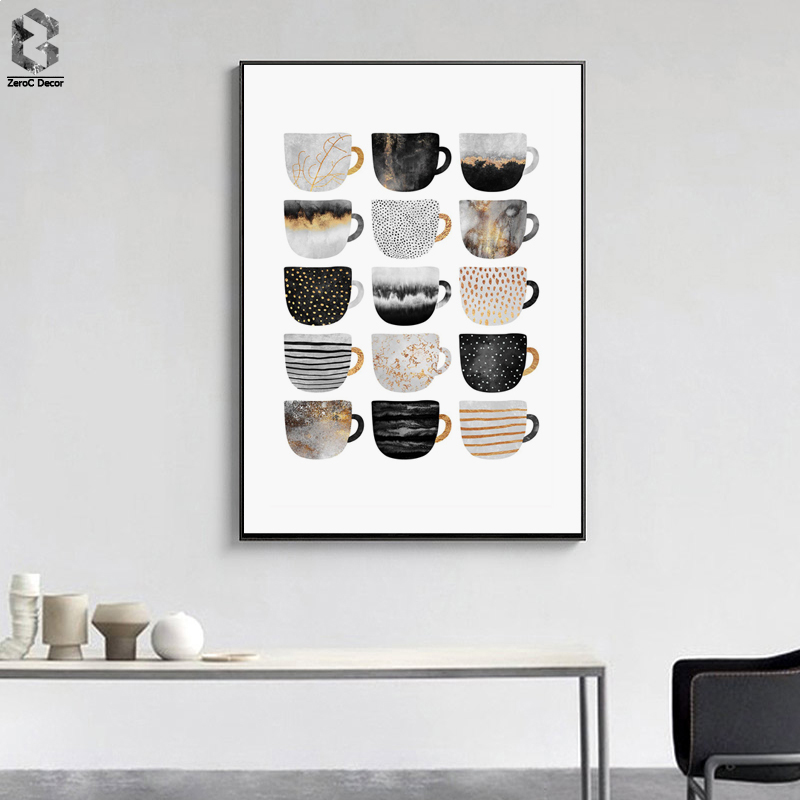 

Nordic Wall Decor Posters and Prints Marble Texture Cups Canvas Painting Pictures Scandinavian Wall Art for Living Room