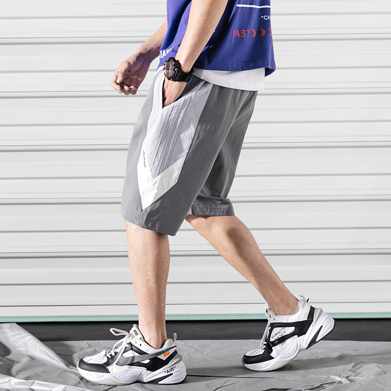 

2020 new summer casual shorts men's trendy fashion boys pants high quality beach shorts large size 4XL 5XL five points pants men, Black