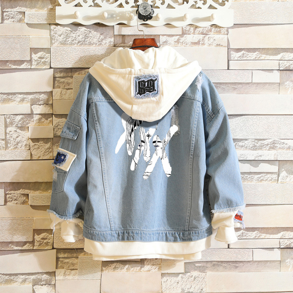 

XXXtentacion 2019 Kpop Denim Jean Stitching Jacket Coat Harajuku Bangtan Boy Jungkook Clothes fans fashion Hoodies