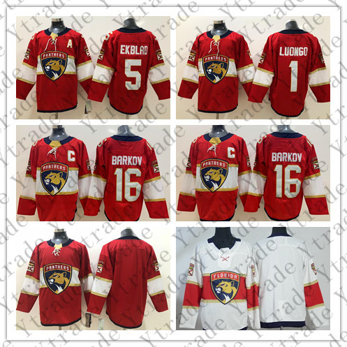 

2019 New Florida Panthers Hockey 16 Aleksander Barkov C Patch Stitched 1 Roberto Luongo 5 Aaron Ekblad Home Away Red White Hockey Jersey, 5 aaron ekblad red