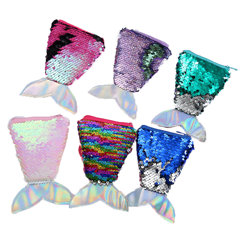 

Kawaii Mermaid Tail Pencil Case Box Bag Coin Purse Iridescent Laser Scales Pencilcase for Girls Stationery School Supplies Gift