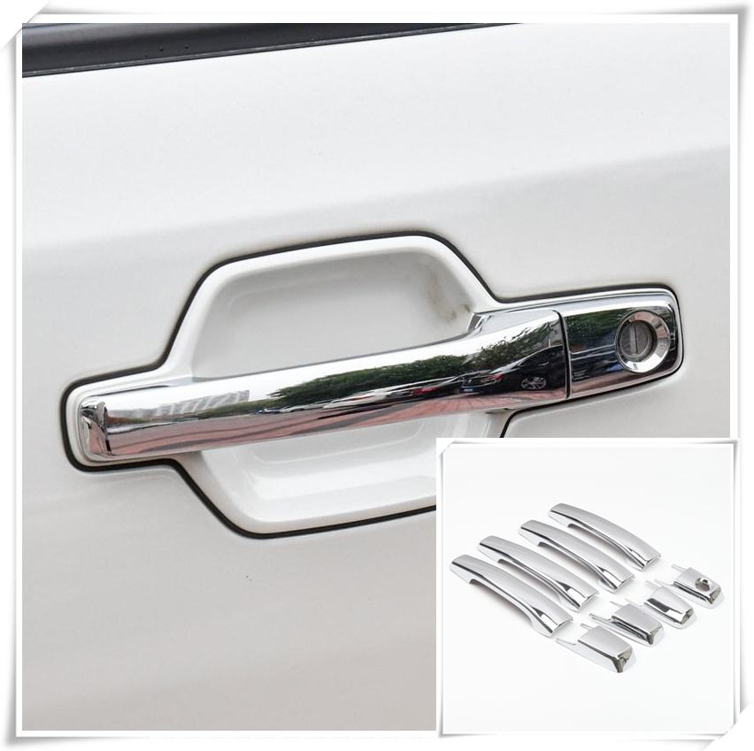 Black ABS Chrome Car Door Handle Cover Trim 8pcs For Jeep Renegade 2015-2017