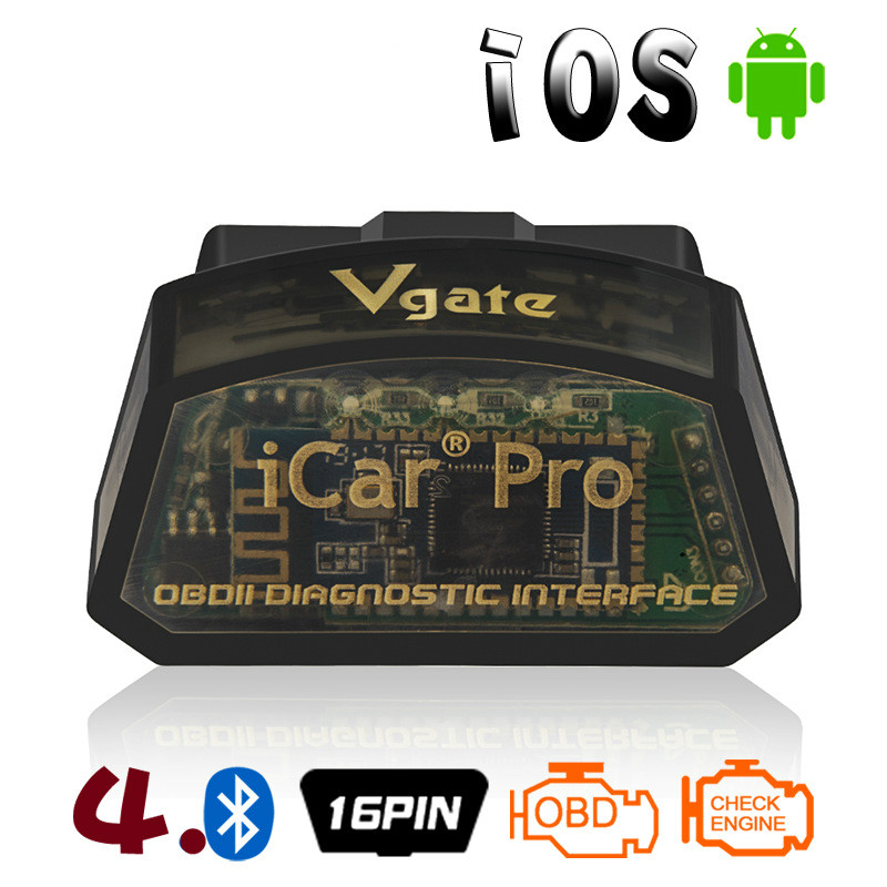 

Vgate iCar Pro OBDII Adapter Bluetooth 4.0 OBD2 Car Diagnostic Scanner Tool supports IOS Android protocol SAE J1850 PWM ISO15765-4 CAN
