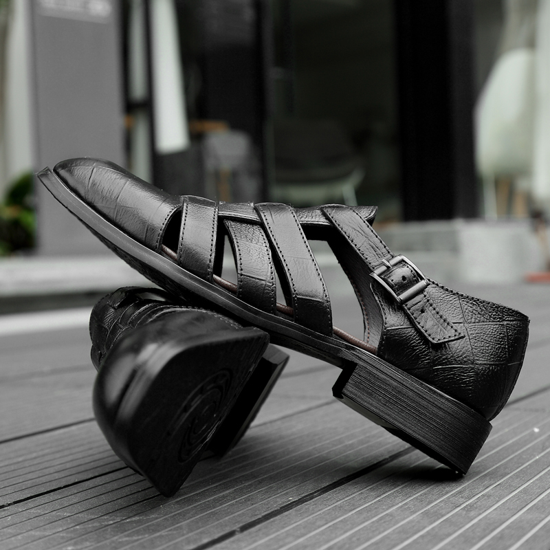 Italian Style Fashion Genuine Leather Sandals For Men Business Dress