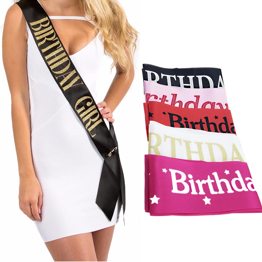 

Happy Birthday Party Decoration 16th 18th 20th 21st 30th 40th Birthday Girl Sash