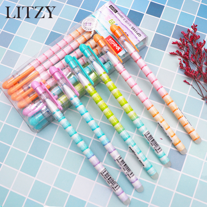 

3 Pcs/Set Kawaii Erasable Pen Refill 0.38mm Blue/Black Ink Magic Gel Pen for School Office Writing Supply Student Stationery