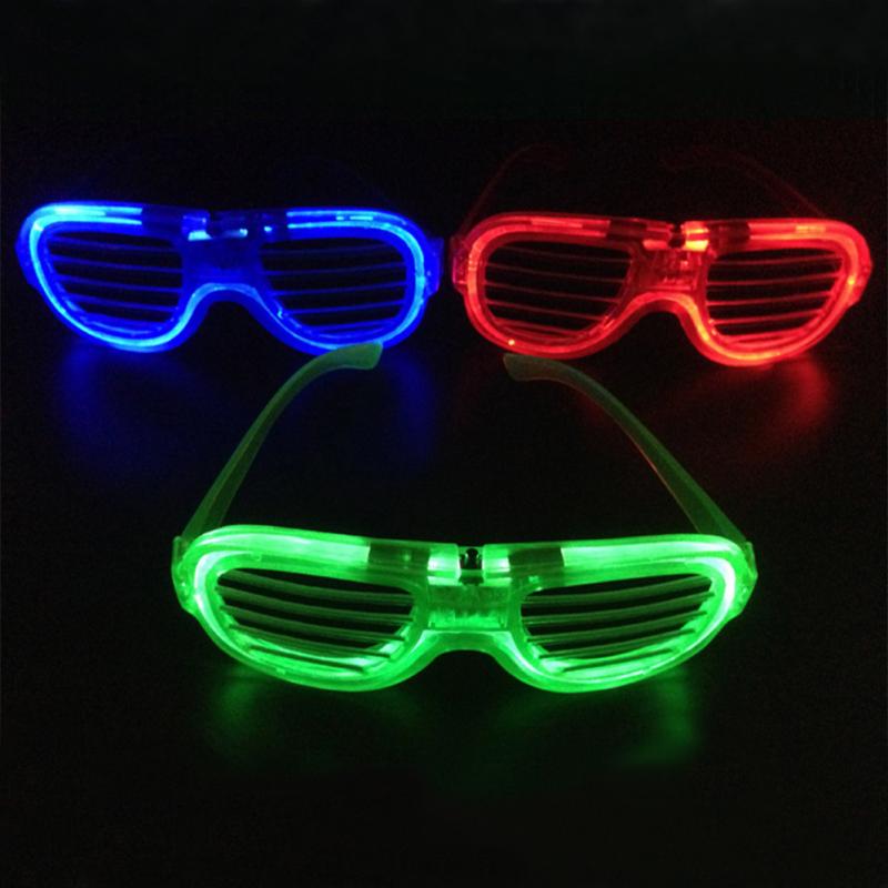 

Wedding Party Mask Glasses Entertainment Funny Tricks Toy LED Flashing Shutter Glasses Glowing Blind Glass with Battery #137