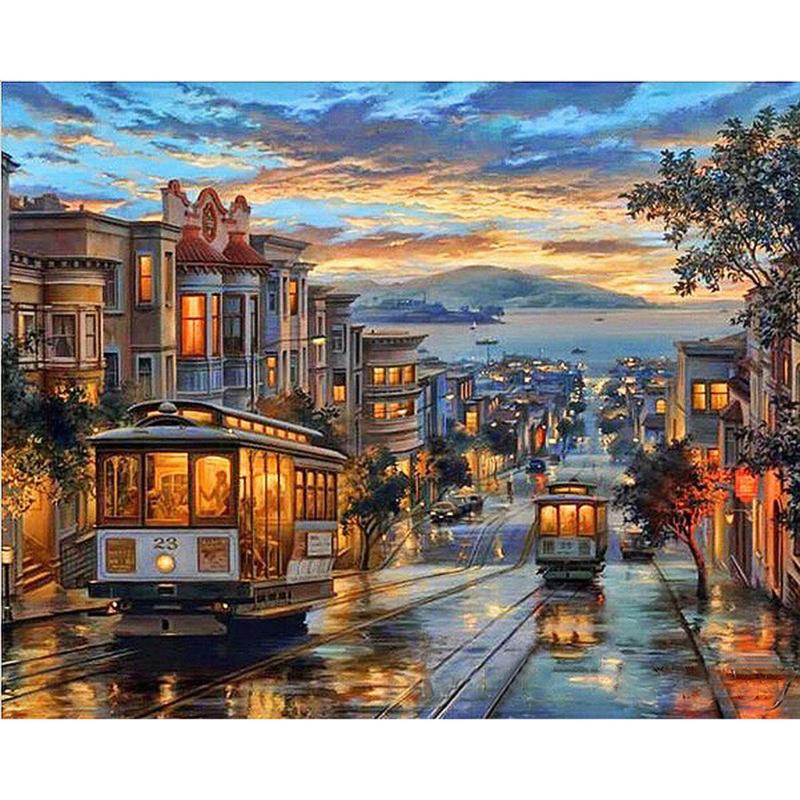 

DIY Painting By Numbers Kit Landscape Acrylic Paint By Number Modern Wall Art Picture Canvas Painting Decor 40x50cm Dropshipping