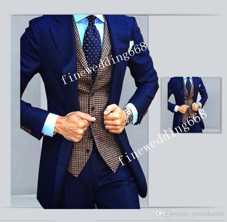 

Classic Peak Lapel Wedding Tuxedos Slim Fit Suits For Men Groomsmen Suit Three Pieces Cheap Prom Formal Suits (Jacket+Pants+Vest+Tie) 639, Same as image