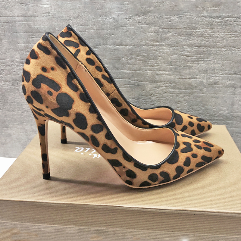 

Free Shipping women lady 2019 sexy fashion Leopard suede Leather Poined Toes Wedding heels Stiletto High Heels shoes pumps 12cm 120mm 10cm, 8cm