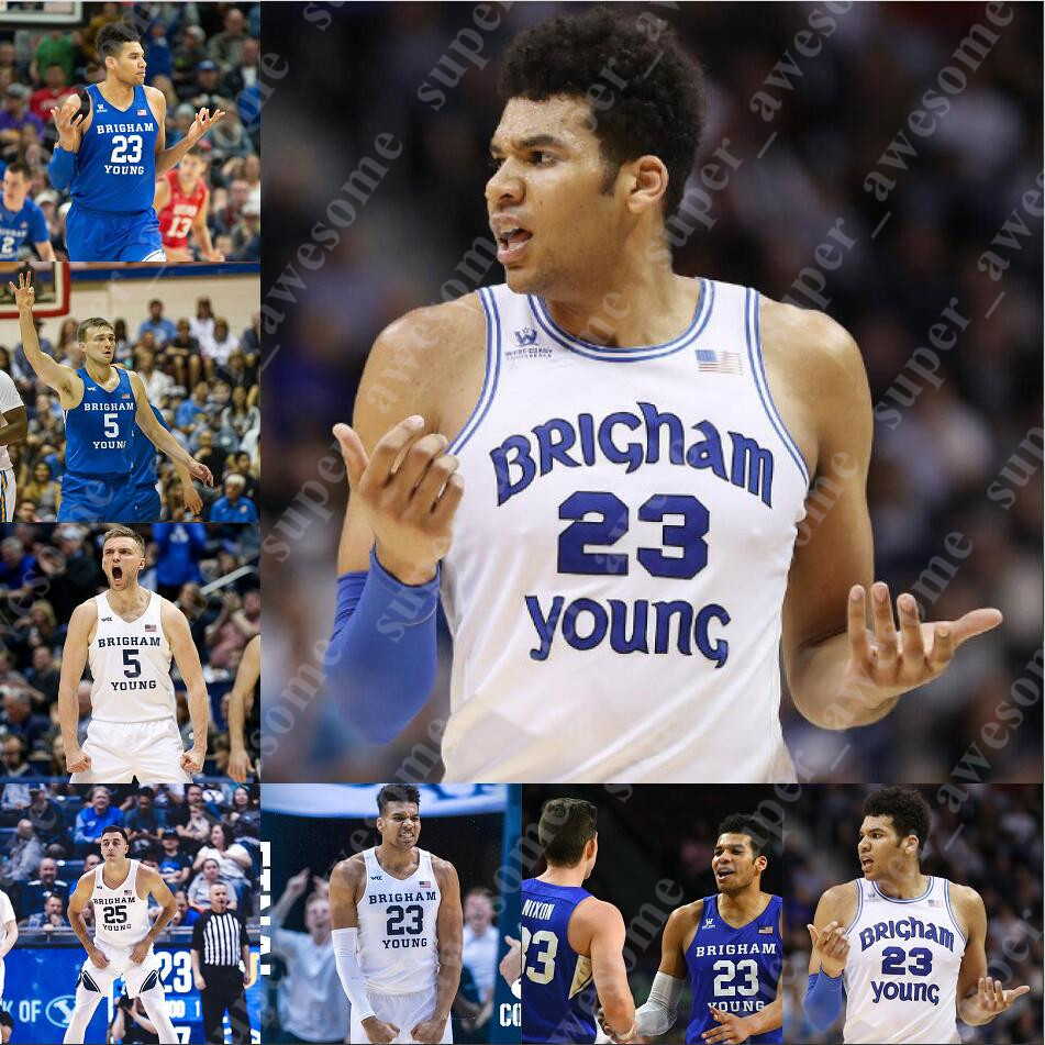 

BYU Cougars Basketball Jersey Yoeli Childs Jake Toolson TJ Haws Alex Barcello Dalton Nixon Kolby Lee Zac Seljaas Connor Harding Trevin Knell, White