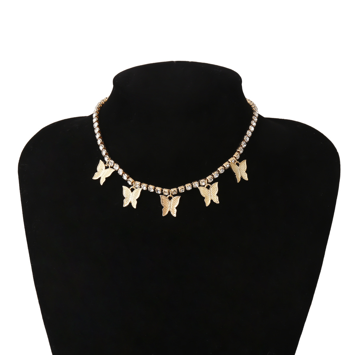 

Multi Butterfly diamond necklace chokers tennis diamond chains necklaces tassels fashion jewelry women necklaces will and sandy gift, Golden;silver