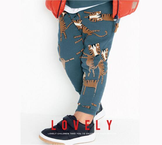 

Boy Girl Clothing Pants All Match Cartoon Animals design boy Spring Fall Pants 100% cotton, As pic