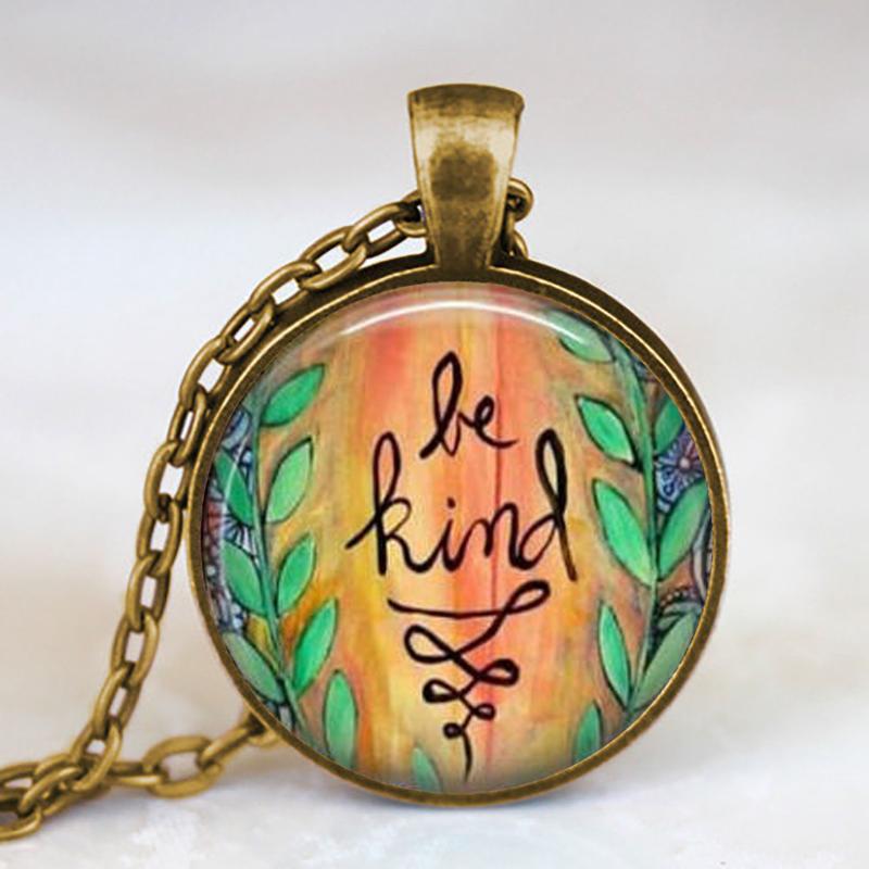 

Pendant Necklaces Be Brave , Kind Wanderlust Soul Adventure Awaits Glass Cabochon Necklace Quote Jewelry School Gift