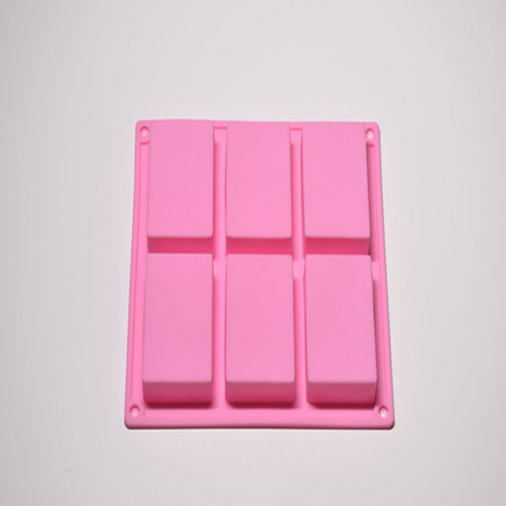 

6 Cavity Plain Basic Rectangle Silicone Mould For Homemade Craft Soap Mold Decorating Tools Kitchen Baking Scraper
