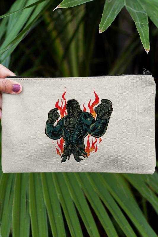 

Angemiel Clutch Fighter Monkey Portfolio Hand Makeup Bag