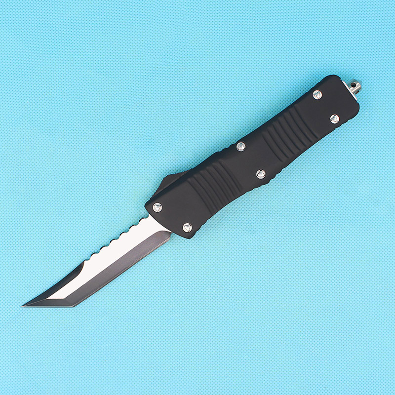 

2020 New Black Handle AUTO Tactical Knife 440C Black Hellhound Blade Outdoor Camping Hiking Survival Knife EDC Pocket Knives