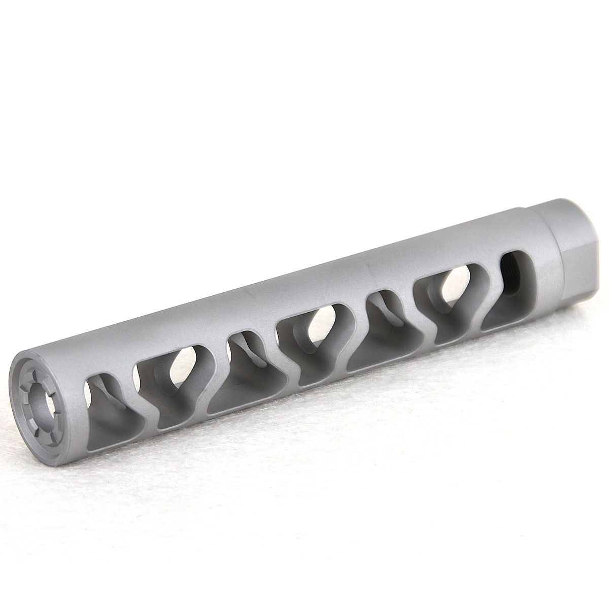 

5.5 Inch Length 9mm 1/2x36TPI Muzzle Brake Bead Blast Stainless Steel Muzzle device, Customize