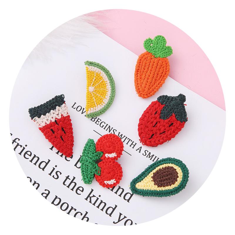 

Fruit Fashion Hairpins For Girls Knitted Mini Headband Korean Ins Girls Twist Knitting Hair Clip Baby Hair Accessories, Watermelon clip