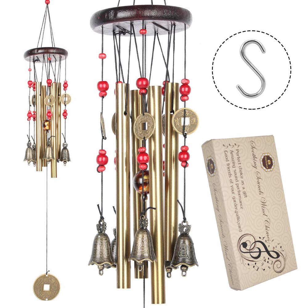 

Chinese Traditional Amazing 4 Tubes 5 Bells Bronze Yard Garden Outdoor Living Wind Chimes 60cm extra large handcrafted wind chimes