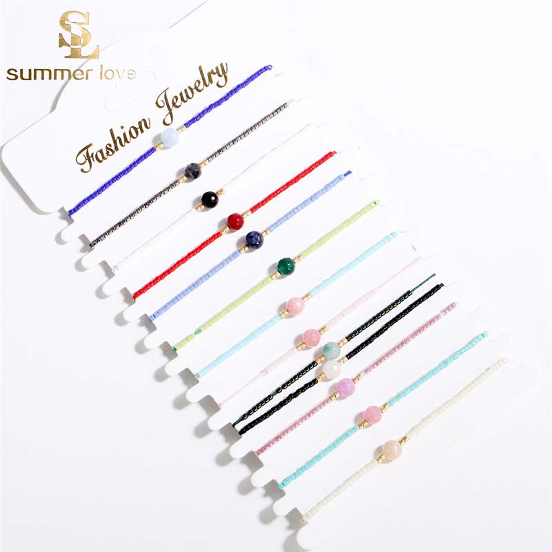 

Summer Style Miyuki Delica Seed Beads Bracelet for Women Colorful Beads Adjustable Size Boho Braided Bracelet Fashion Jewelry Gift Wholesale