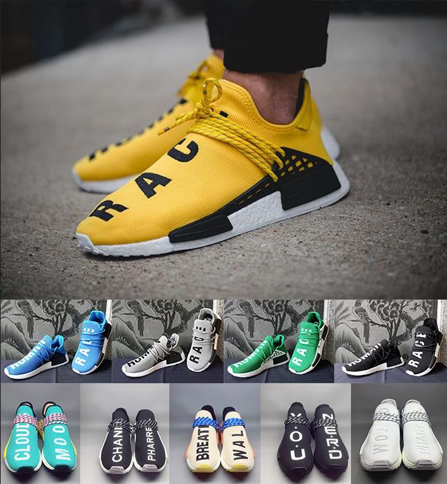 

2019 Human Race Men Women Running Shoes Pharrell Williams Runner White Black Yellow Red Green Grey Blue Sport Sneaker Size 36-47 Sale Online, 12