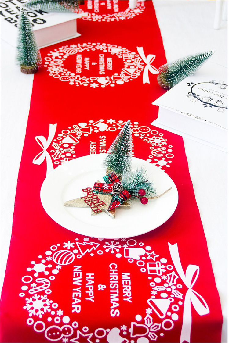 

New Year Christmas Tablecloth Linen Dustproof Table Cover X-mas Dinner Tablecloth Home Party Decor Linen Cloth FJ406