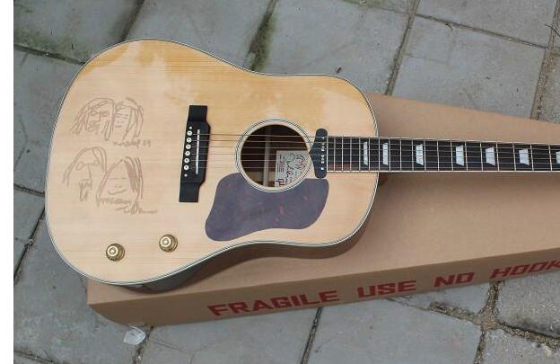 

Free Shipping New Arrival Edition Nature Wood Solid Spruce Acoustic Guitar