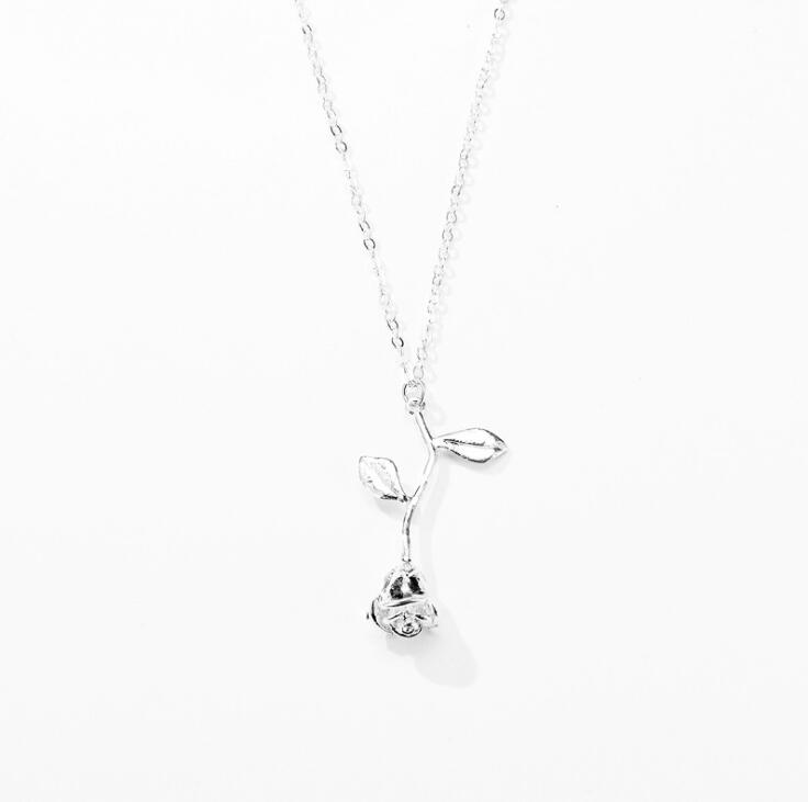 

Fashion Simple Designs alloy Jewelry Wholesale Girls Fancy rose Shape Alloy Pendant Necklace new jewelry accessories valentine gift