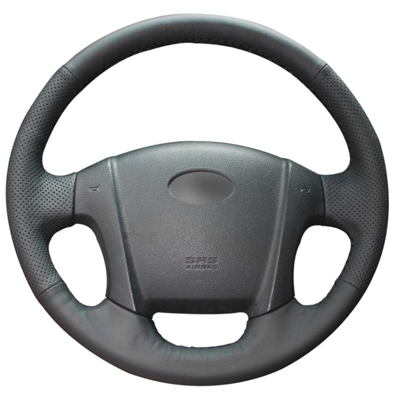 

Hand Sew Black Genuine Leather Car Steering Wheel Cover for Kia Sportage 2 2005 2006 2007 2008 2009 2010