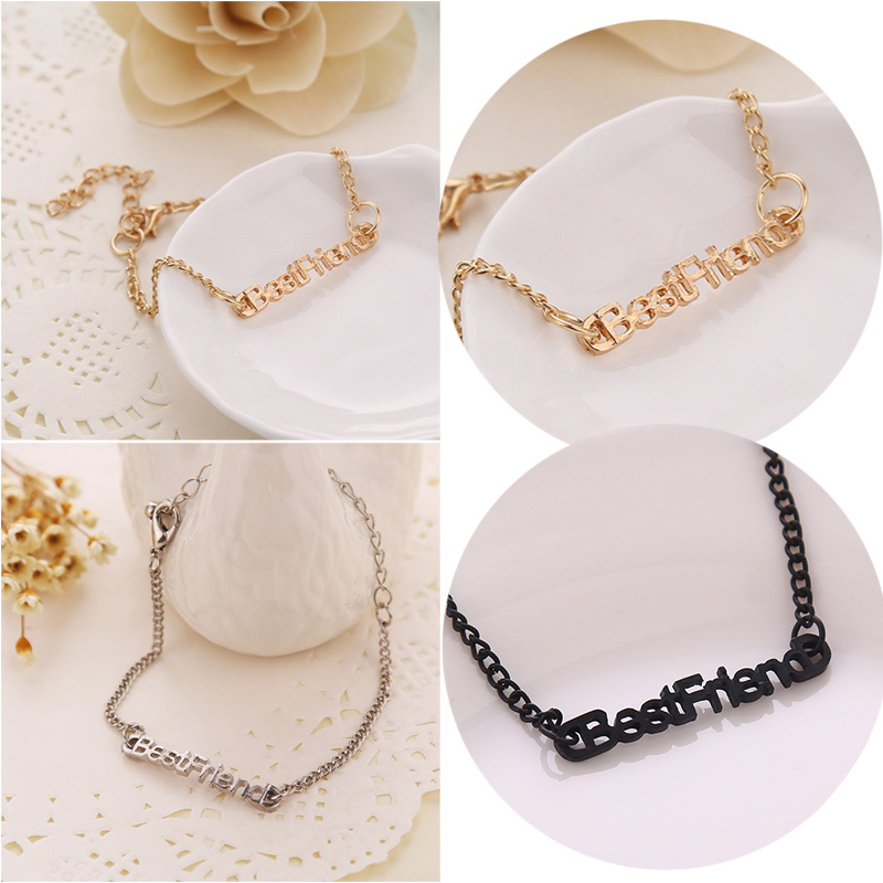 

Newly New Women Best Friend Partners Charm Bangle Bracelets Alloy Hand Chain Fine Jewelry Gifts