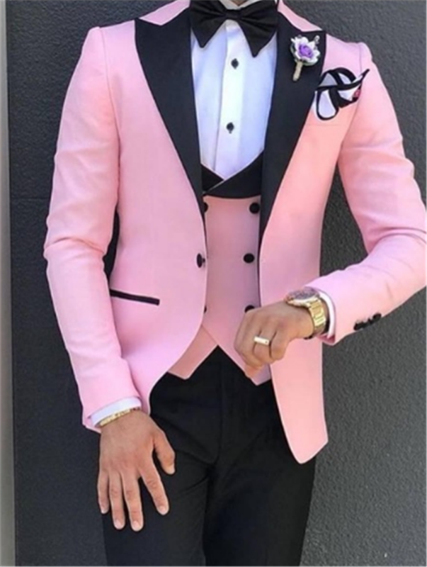 

2020 men's suit three piece jacket, trousers and vest customized slim men's Suit Wedding bridegroom best man's sui Tuxedo, As picture