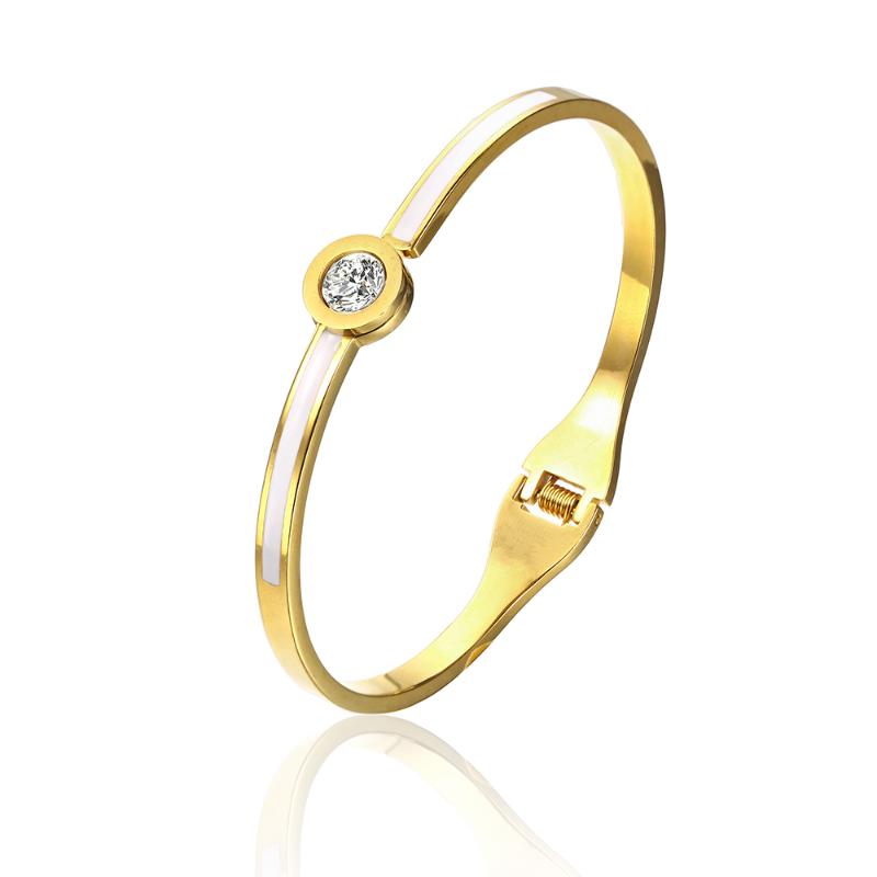 

OUFEI Stainless Steel Bracelets Bangle For Women Jewelry Charm Crystal Bracelets For Lovers Fine Jewelry Accessories