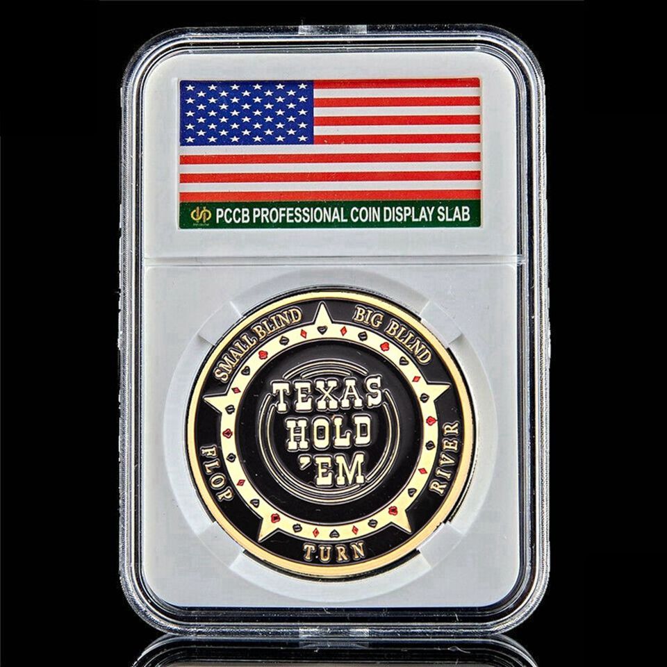 Poker Chip Card Craft Guard Texas Hold'em Challenge Coin Gold Plated Table Game Gifts W/Pccb Box-image-521610437