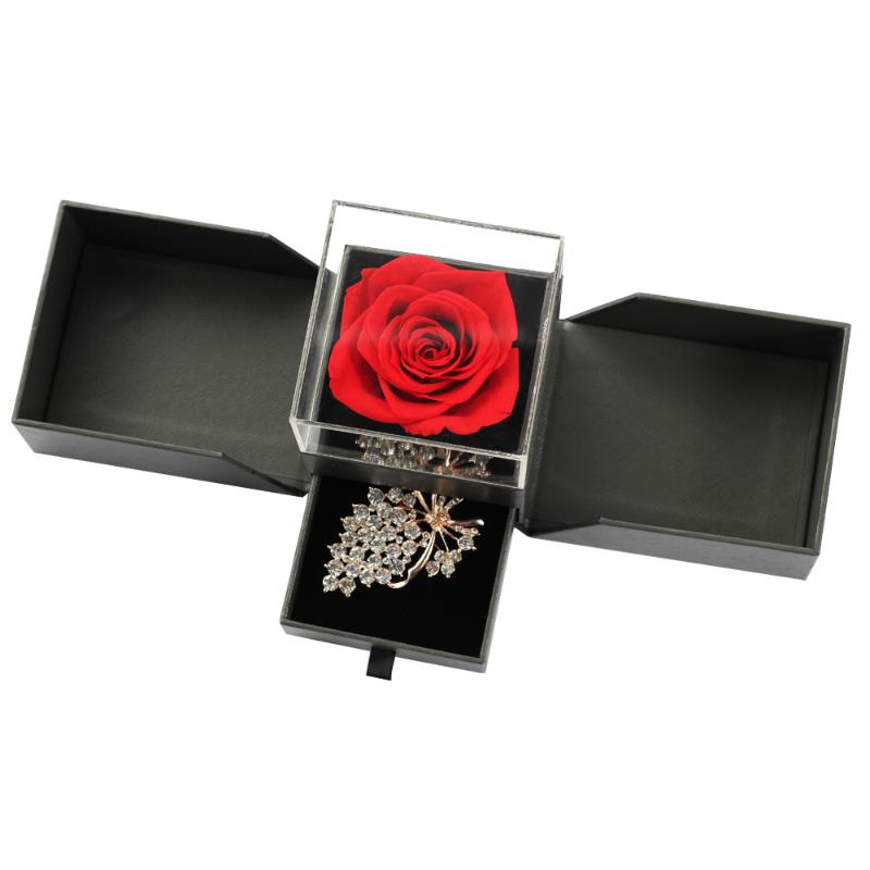 

Preserve Rose Jewelry Box Real Flower Home Decor Wedding Red Bouquet For Valentine's Day Christmas party gi, Fake flower