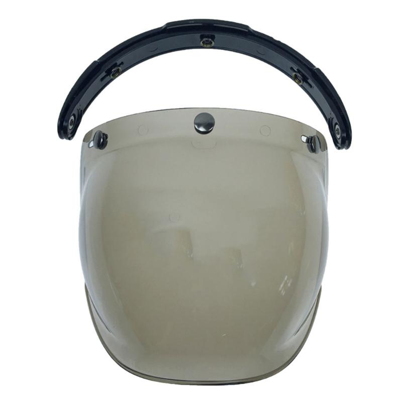 

Vintage Windshield Anti Fog Motorcycle Helmet Open Face 3 Snap Dustproof Flip Up With Bracket Scratch Resistant Bubble Visor, Colorful