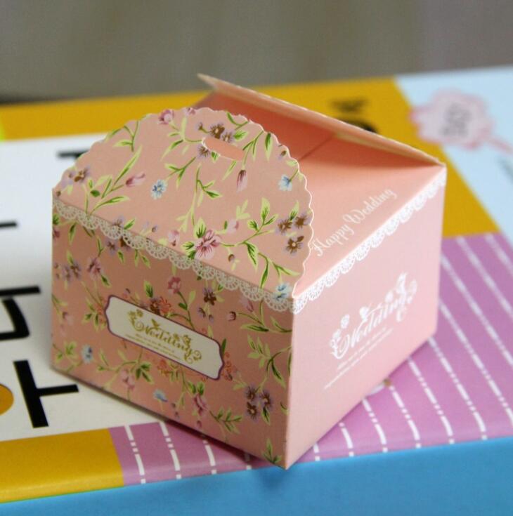 

5Pcs/lot 6.5*6.5*4.5cm Mini Kraft Packaging Box Pink Candy Gift Box Wedding Party Favor Present Boxes