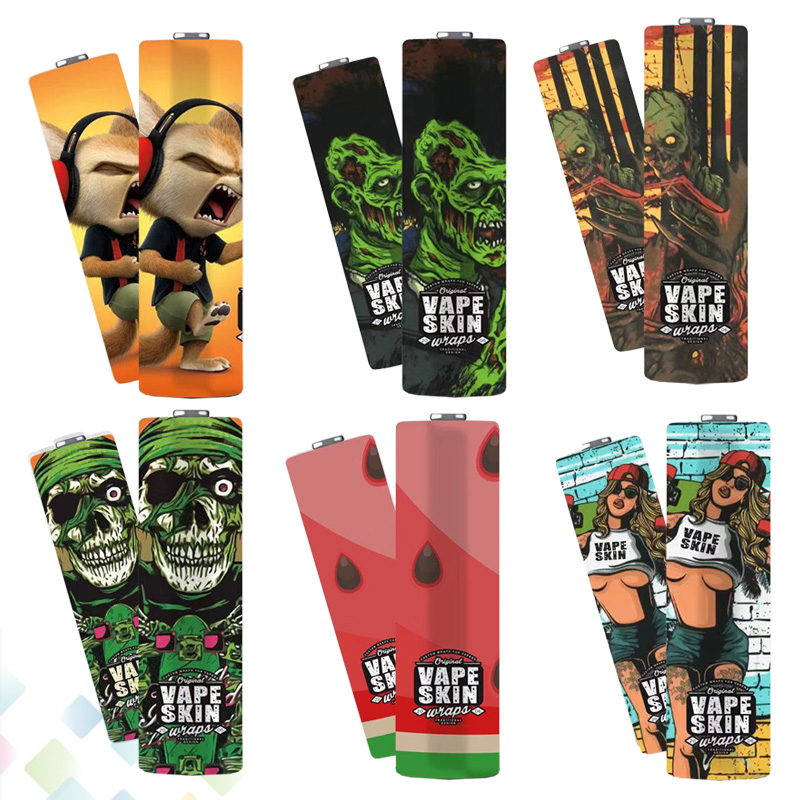 

18650 20700 21700 Battery PVC Vape Skin Wraps Zombie Vape Girl Fox Watermelon High quality Cover Sleeve Wrap DHL Free