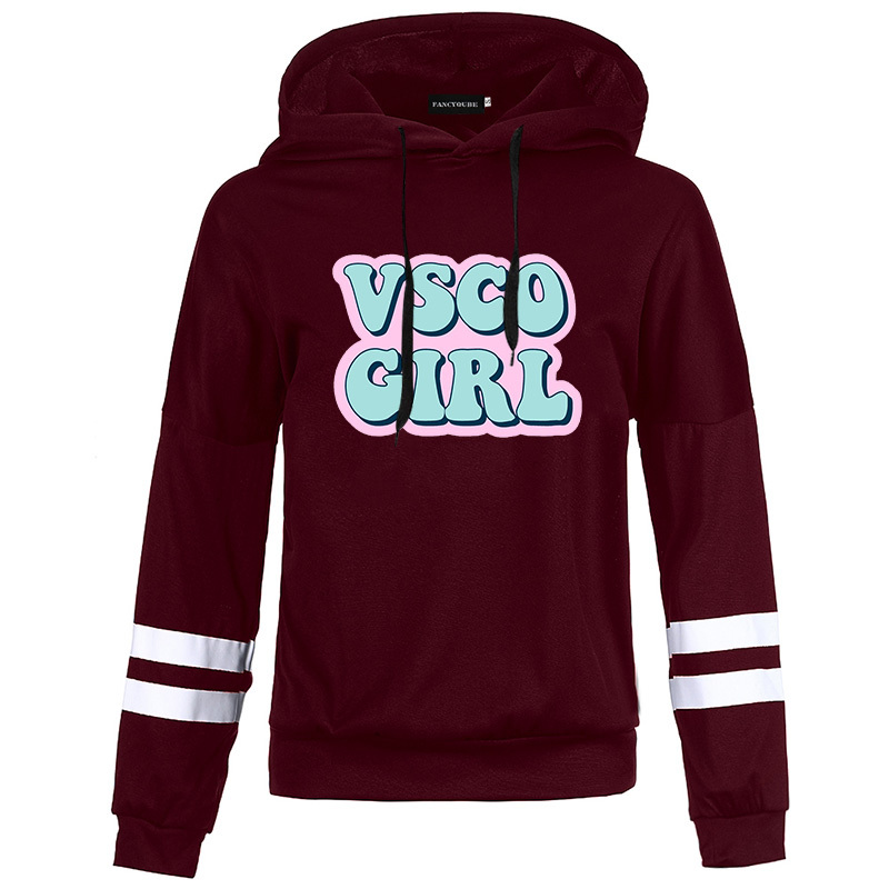 mujeres de la muchacha de la manga larga con capucha Sudaderas con Sudaderas de mujer