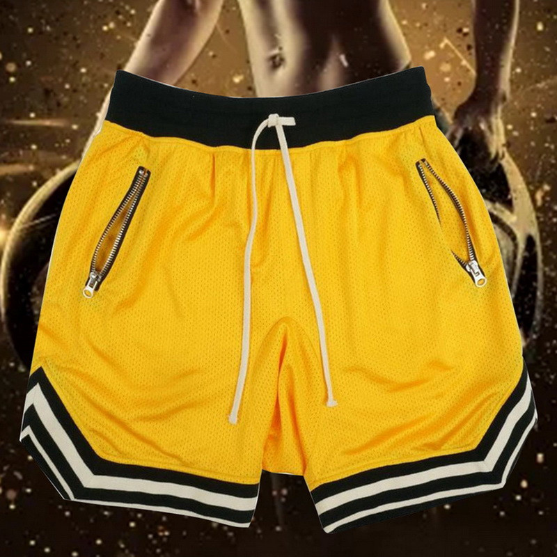 

New Summer Shorts Men Fashion Striped Patchwork Sportwear Short Sweatpants Casual Zipper Pockets Drawstring Mens Shorts 2020, 4 yellow